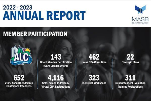 Preview image of the annual report infographic layout