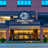 Lobby view in the new DoubleTree by Hilton Lansing Hotel